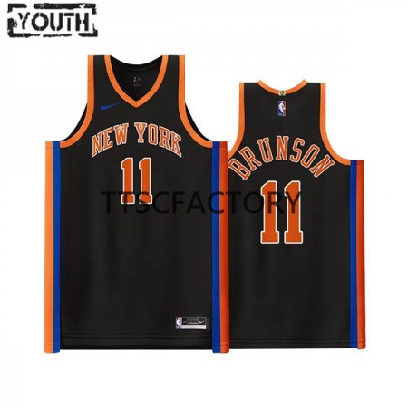 Kinder NBA New York Knicks Trikot Jalen Brunson 11 Nike 2022-23 City Edition Schwarz Swingman